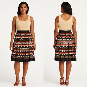 Anthropologie Fei Denpasar Pleated Lined Skirt